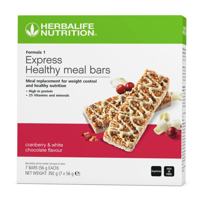 Formual 1 Express Healthy Meal Bars Cranberry & White Chocolate 7 bars per box HerbaChoices