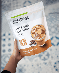 High Protein Iced Coffee- Latte Macchiatto - HerbaChoices